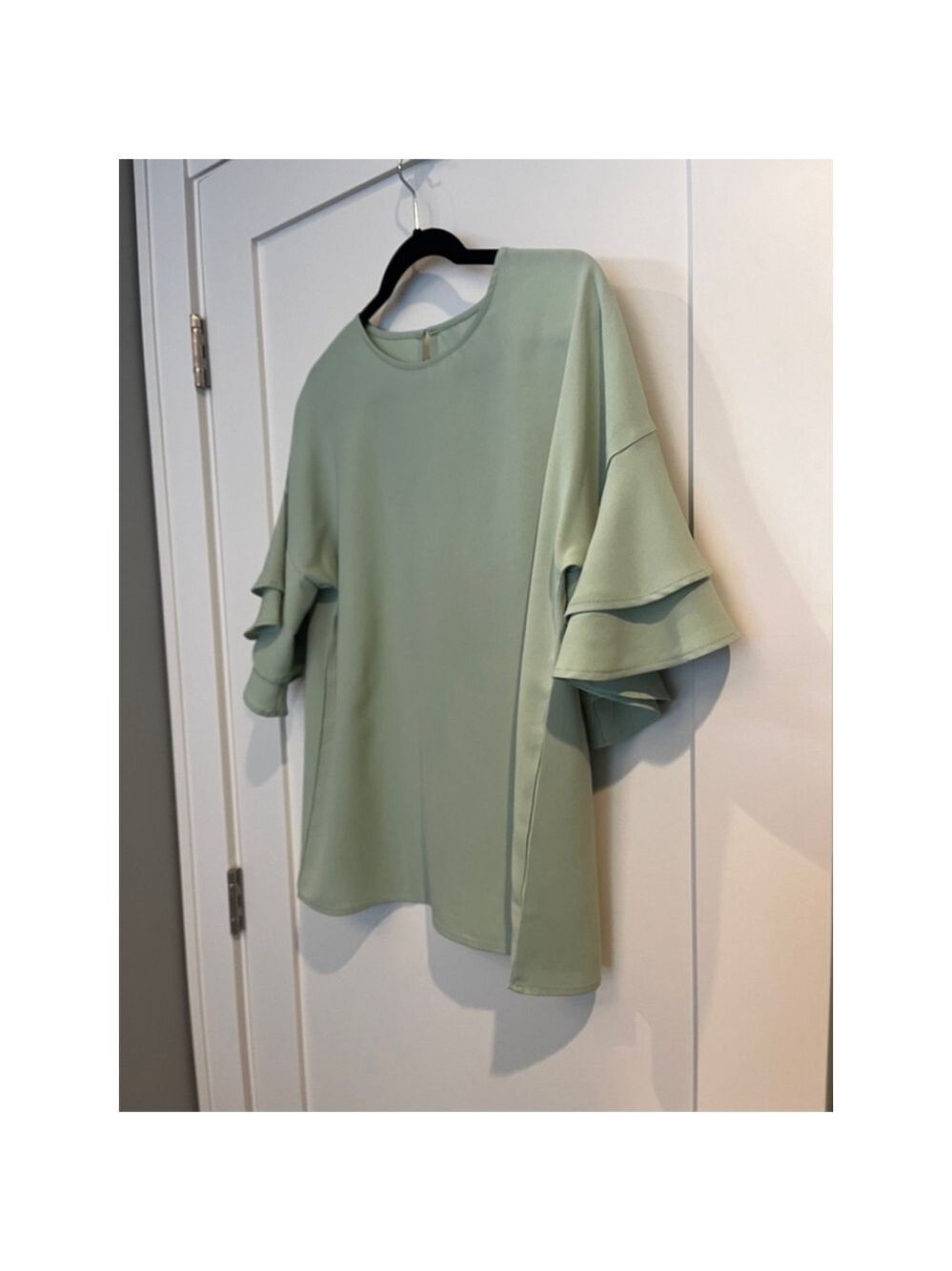 Bell Sleeve Sage Green Blouse L